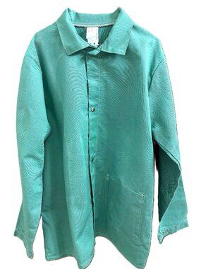 Westex Proban FR-7A Men's Teal Welding Jacket snap front inside pocket size Med